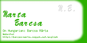 marta barcsa business card